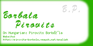 borbala pirovits business card